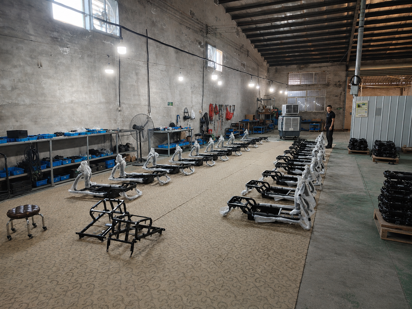 Electric tricycle frame assembly line