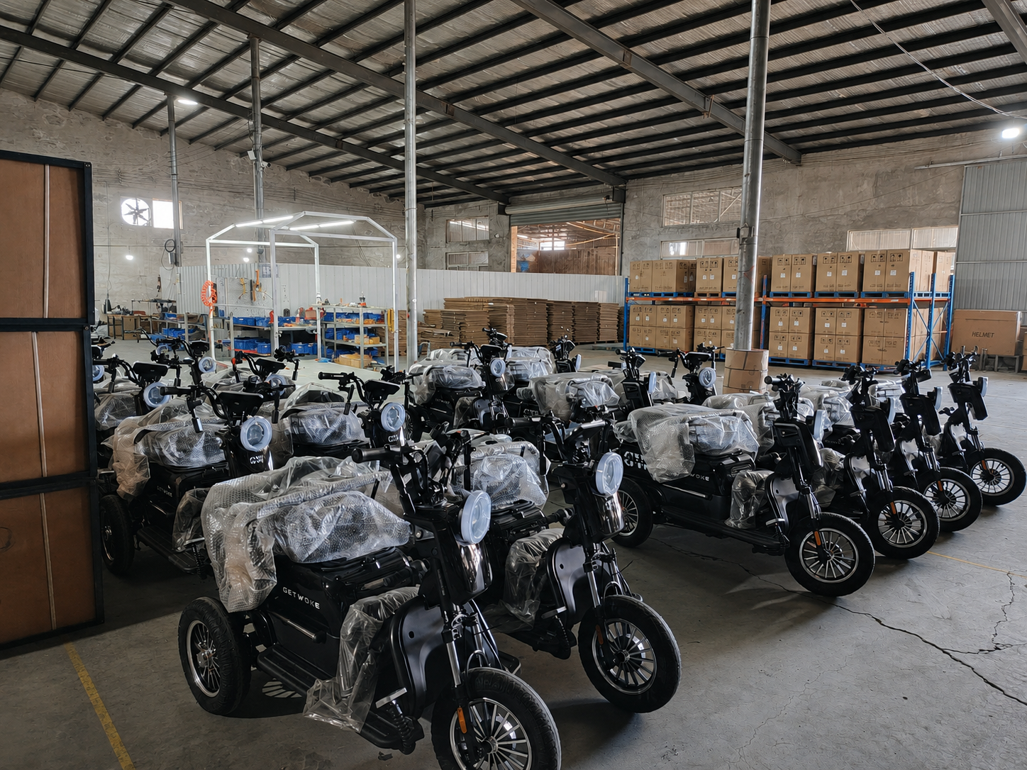 NAVERO electric tricycle factory workflow for Brazil buyer projects