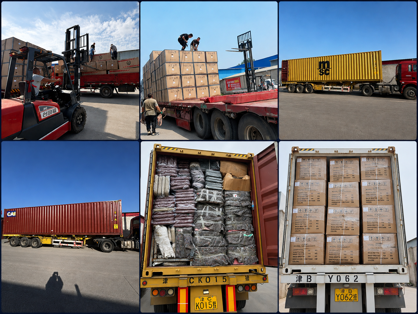 Protected electric tricycle components and export packaging prepared for shipment
